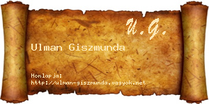 Ulman Giszmunda névjegykártya